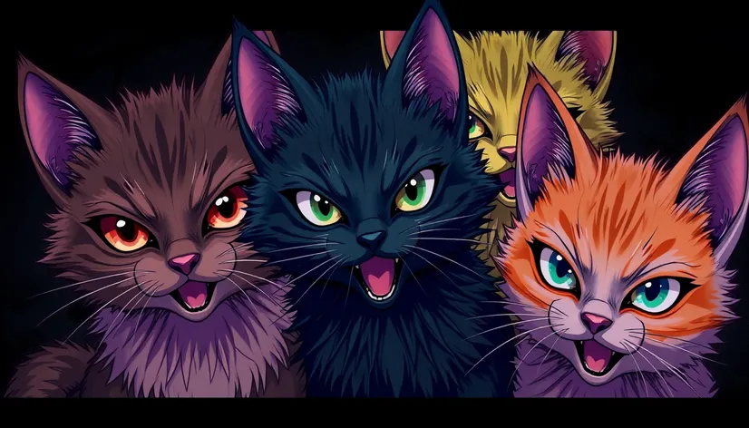 anime cats doing gritty