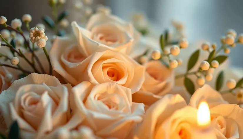 ivory cream corner roses