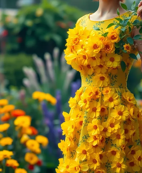 yellow flower dress