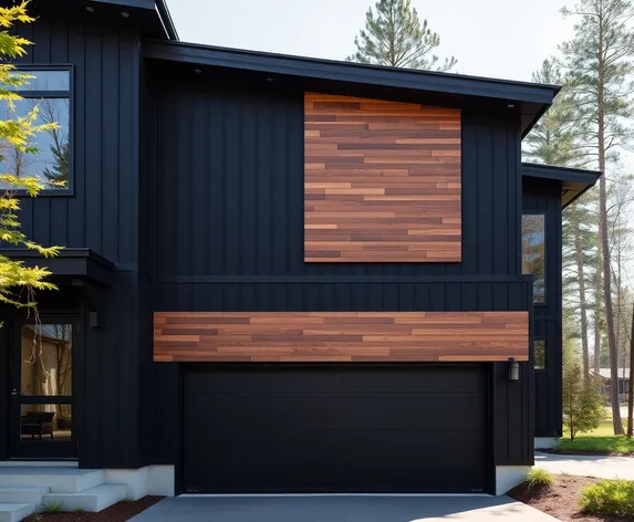 black house with wood