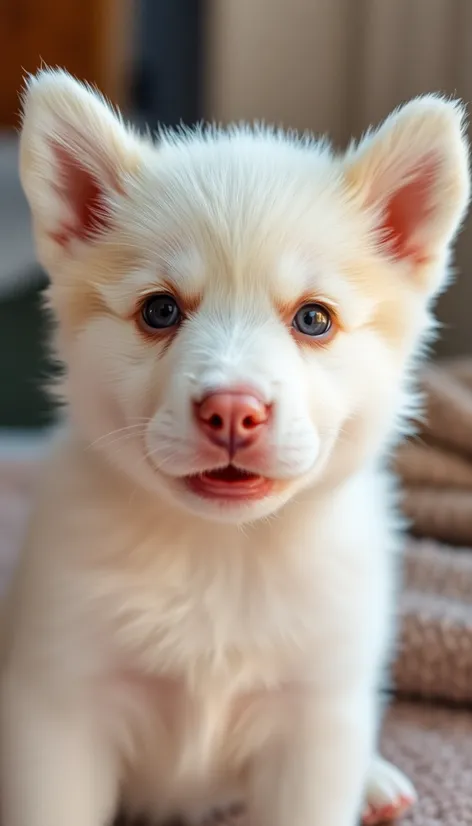 husky dog puppy white