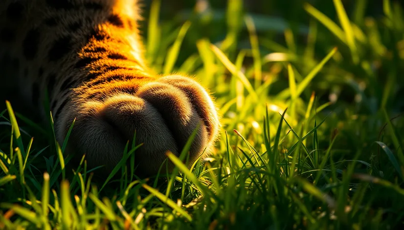 panther paw inthe grass