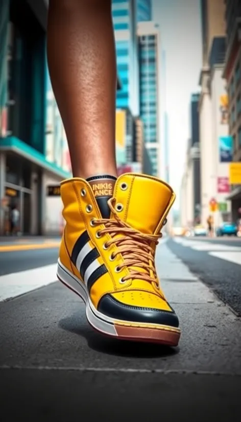 yellow and black shoes