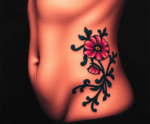 stomach and side tattoos