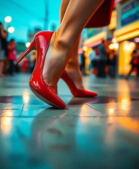 high heels in red