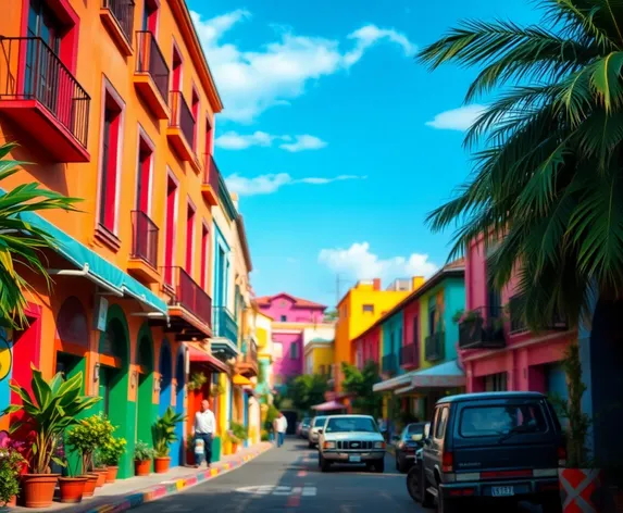 coloful tropical barrio