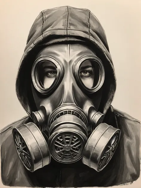 gas mask drawing