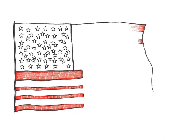 usa flag drawing