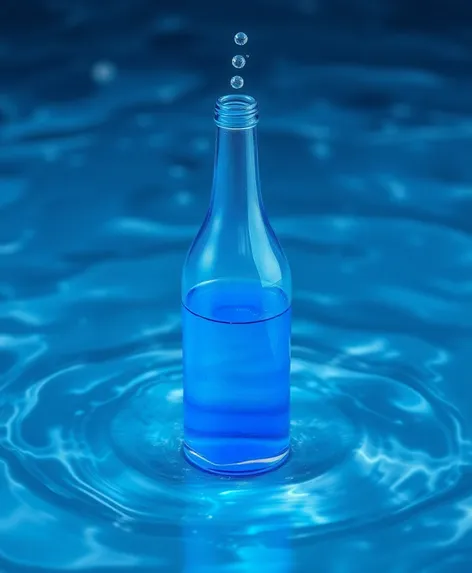 botella azul agua viva