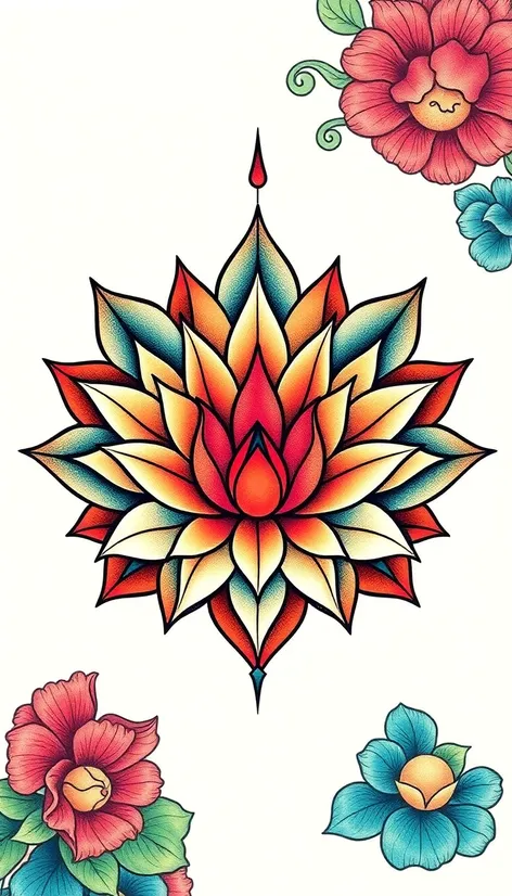 lotus tattoo geometric