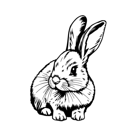 bunny black and white