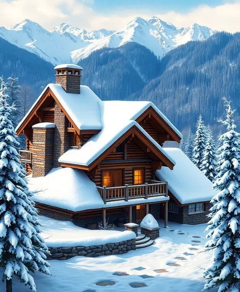 snowy mountain house