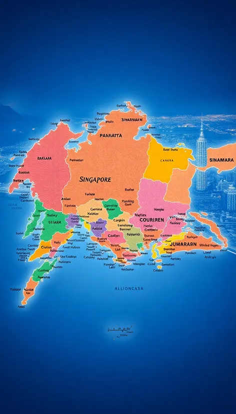 singapore world map with