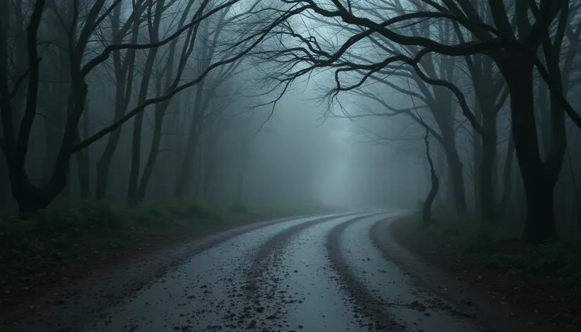 rainy forest road