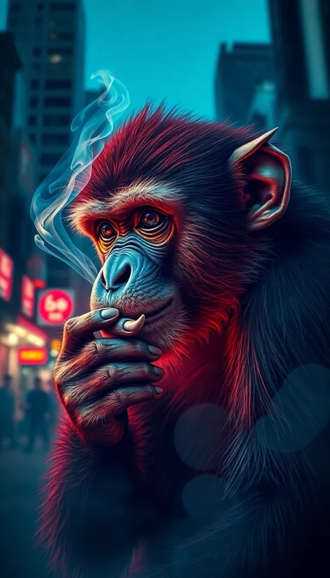 monkey smoking joint