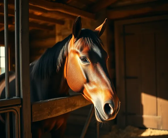 horse in a stall