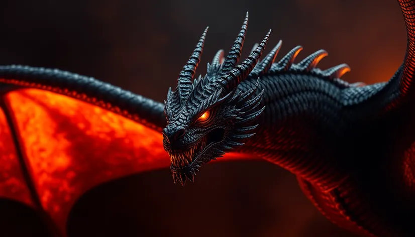 realistic black dragon