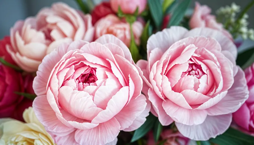 pink peonies