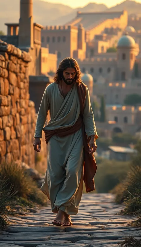 pictures of jesus walking