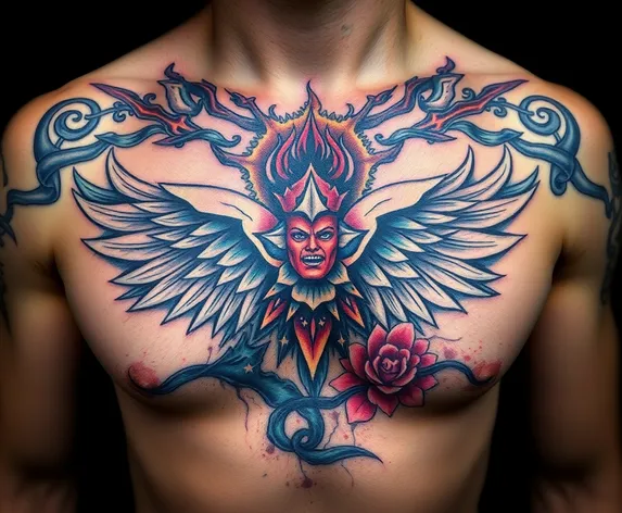 center of chest tattoo