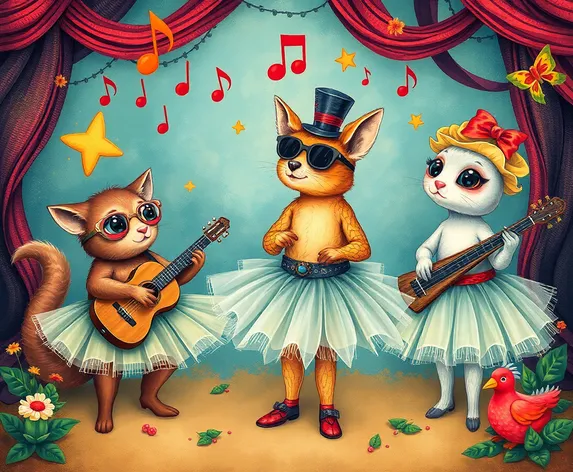 animals playing instruments