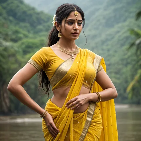 Indian Girl wrapping wet