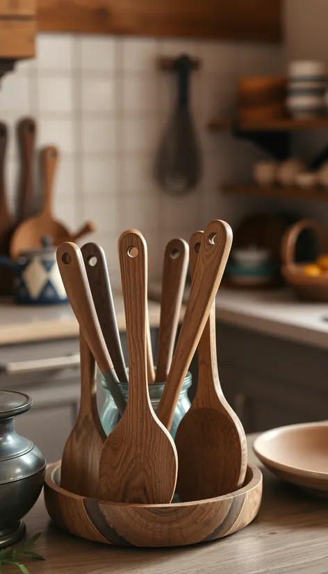 wooden kitchen utensils