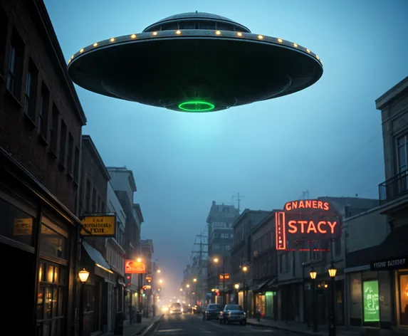 neon ufo flying saucer