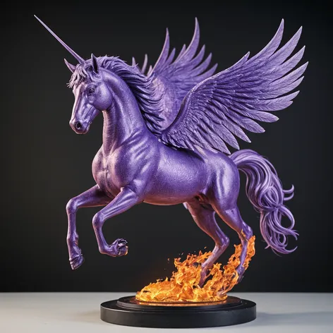 realistic violet pegasus with