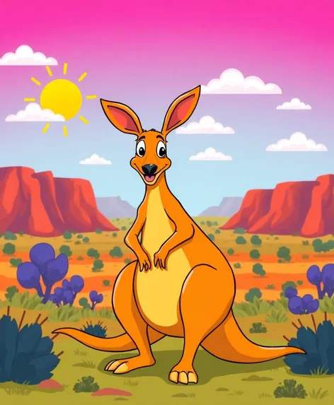 cartoon of kangaroo