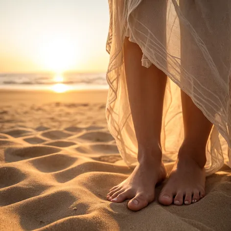 female bare feet in