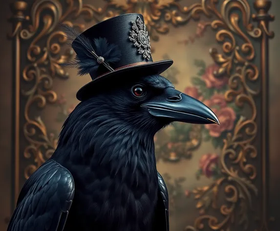 crow with top hat