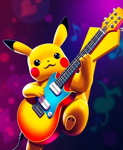 pikachu with guitar