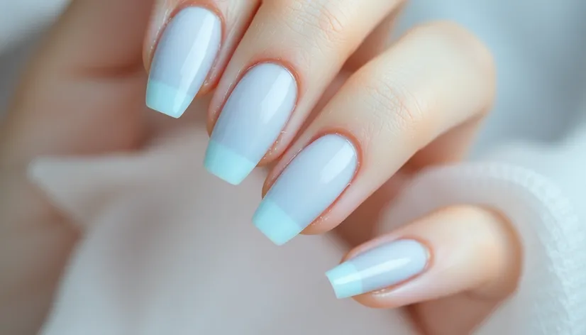 light blue french tip