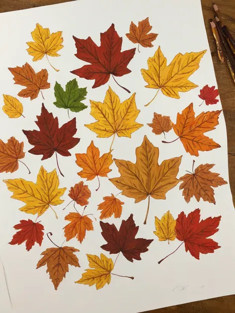 fall leaves drawing