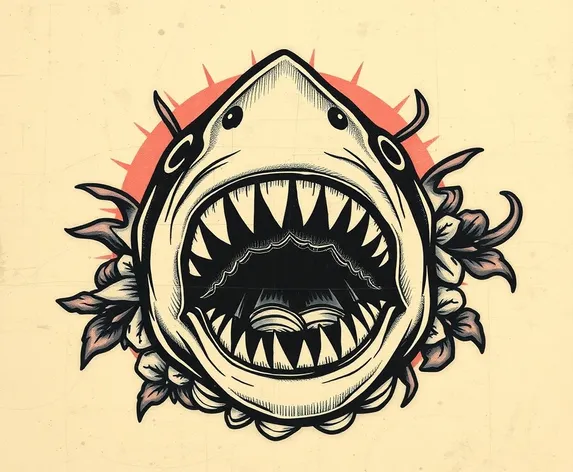 shark jaw tattoo