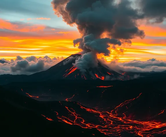 volcano landscape background