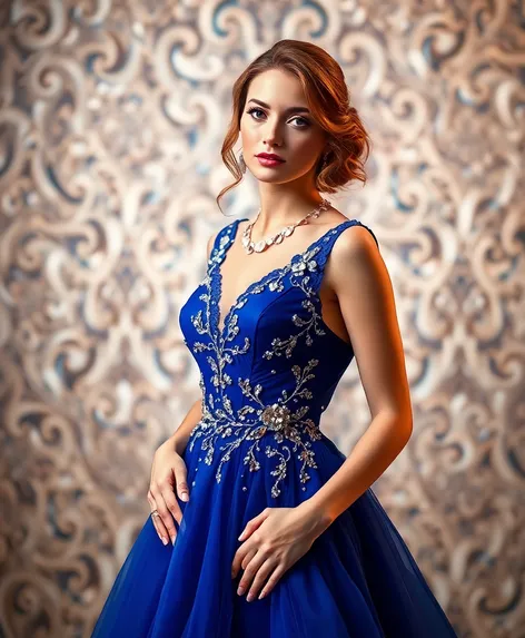 blue color prom dresses