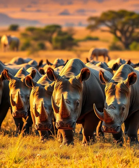 a herd of rhinos