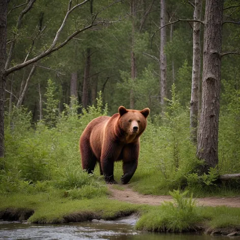 red bear wild animal