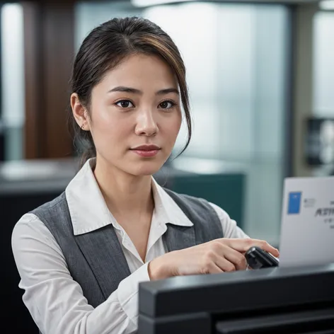 asian bank teller woman