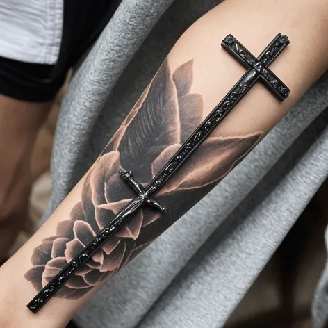 Rosary on forearm