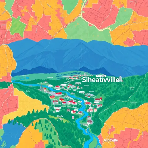 asheville north carolina map