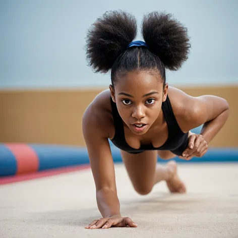 Teenage girl, afro hair,