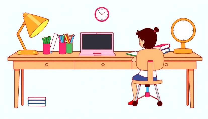 kids desk clipart