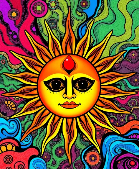 funky sun artwork