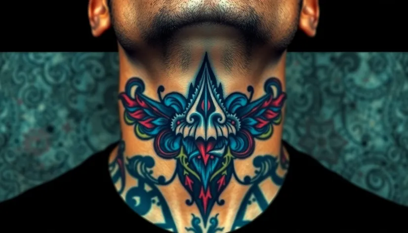 mens neck tattoo