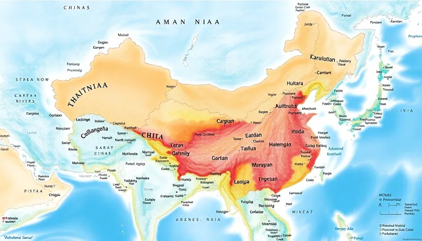 map of china india