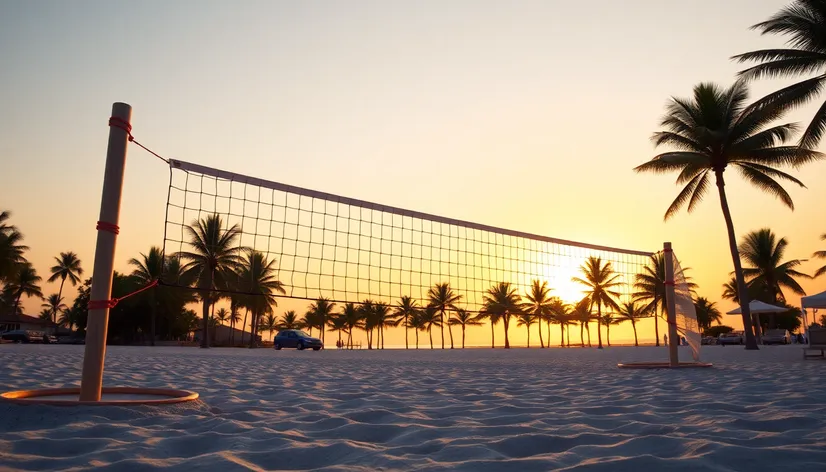 volleyball net slanted