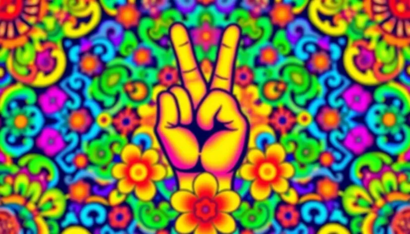 hippie peace sign art